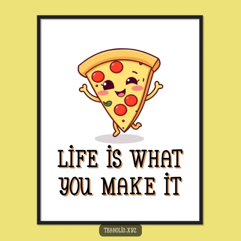 Free Printable Wall Art: Dancing Pizza Slice - Fun Downloadable Decor