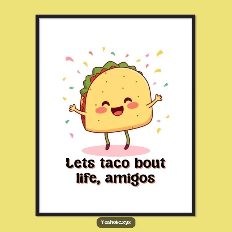 Free Printable Wall Art: Dancing Taco Fiesta - Funny Downloadable Decor