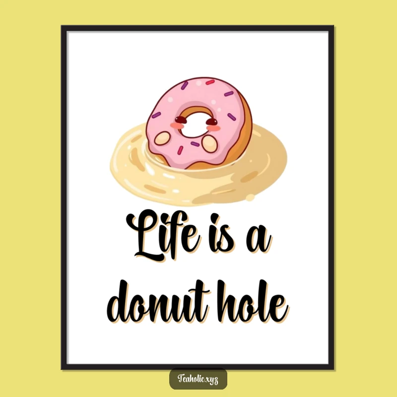 Free Printable Wall Art: Donut in Tea, Relaxing Downloadable Decor for a Cozy Home