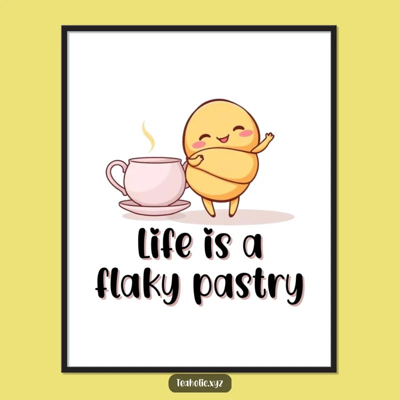 Free Printable Wall Art: Twirling Croissant, Elegant Downloadable Decor for a Chic Home