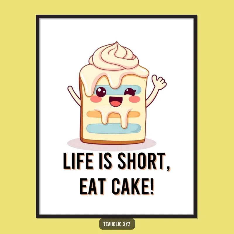 Free Printable Wall Art: Waving Cake - Funny DIY Downloadable Decor