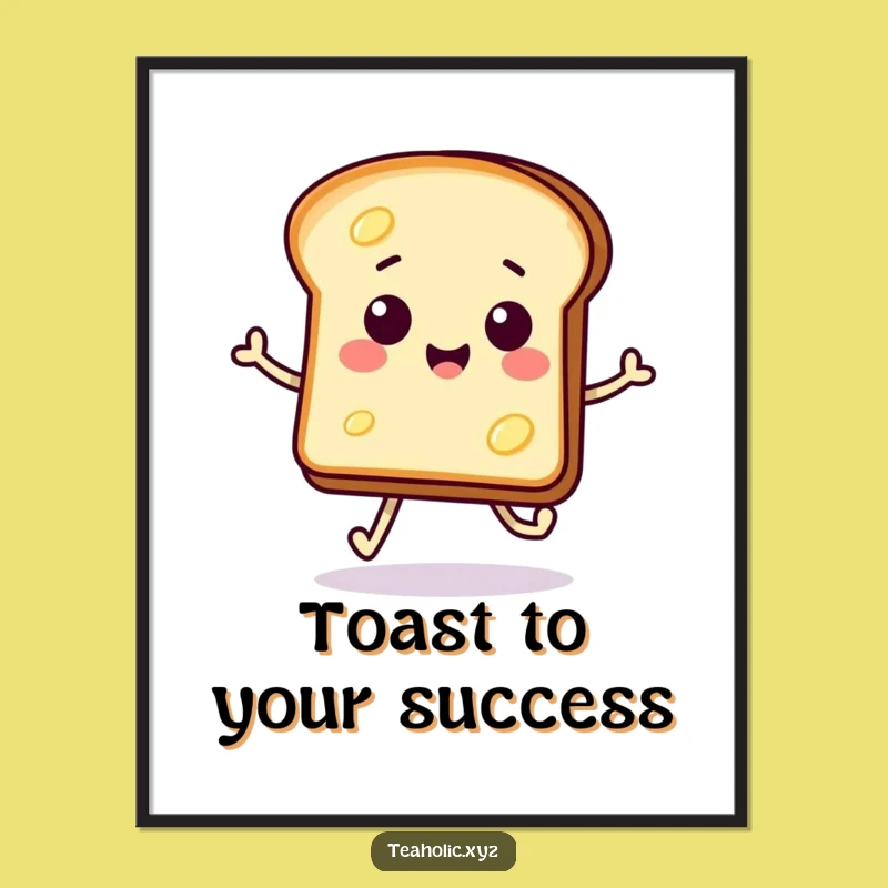 Funny Free Printable Wall Art: Happy Toast for a Cheerful Kitchen Decor