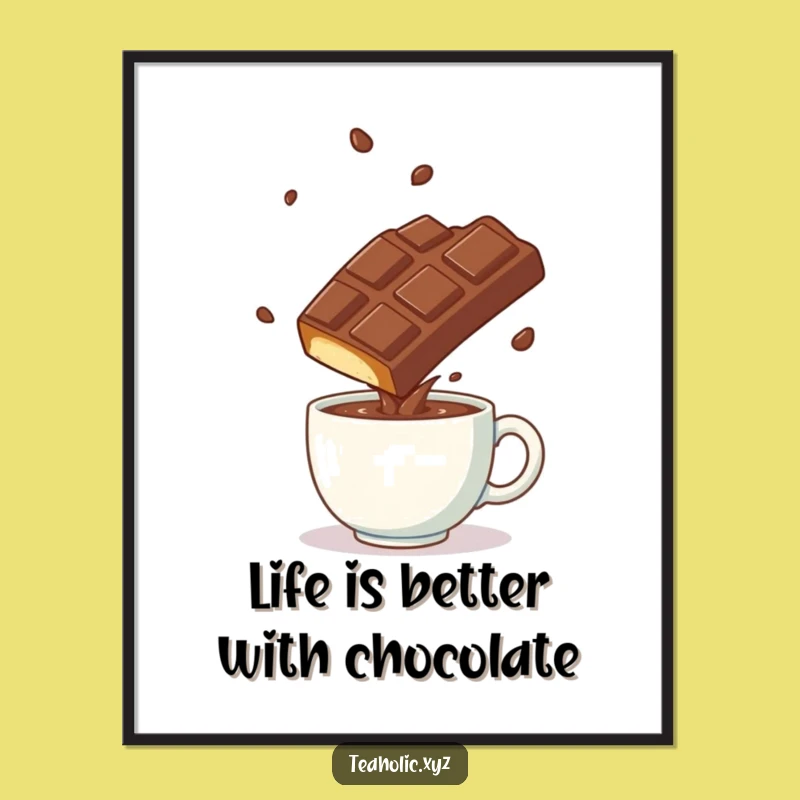 Free Printable Wall Art: Chocolate Bar Somersault - Funny DIY Downloadable Decor