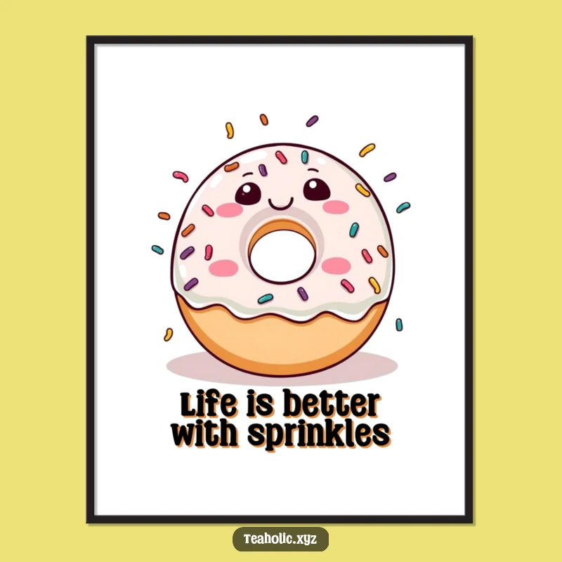 Funny Free Printable Donut Art: Joyful Sprinkles Downloadable Wall Decor, Perfect DIY Gift!