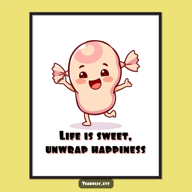 Funny Free Printable Wall Art: Dancing Candy's Energy, Vibrant Downloadable Decor!