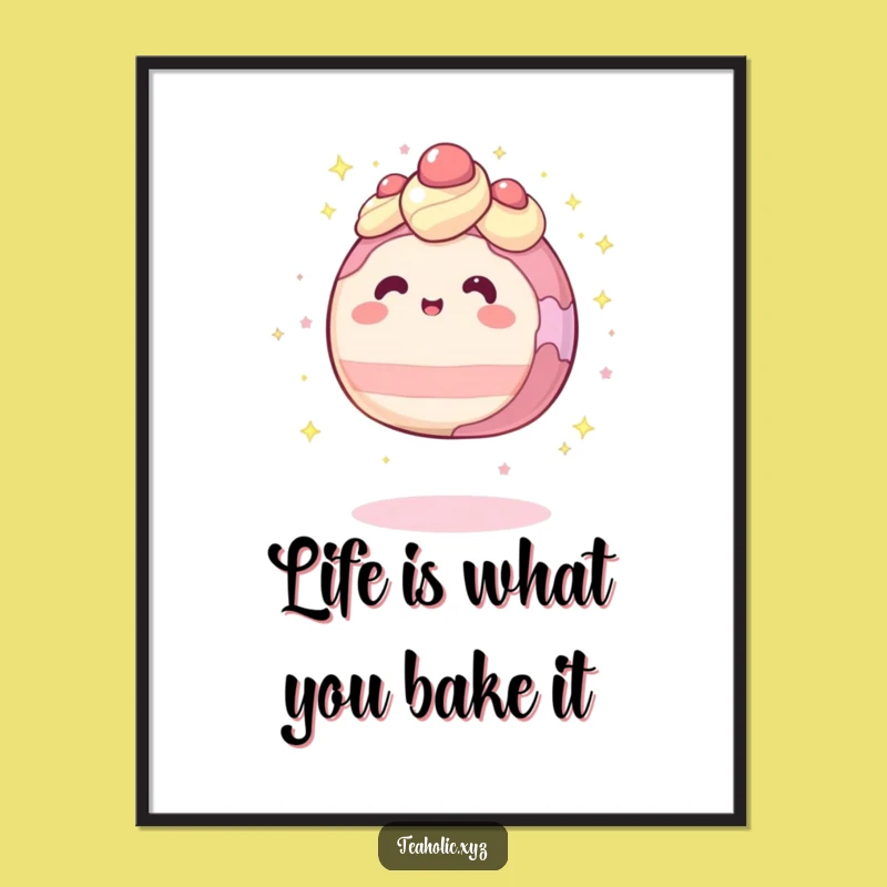 Funny Free Printable Wall Art: Levitating Cake, Sparkle Decor, Downloadable