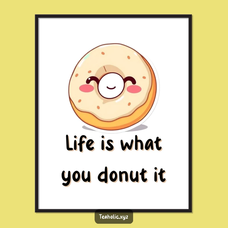Free Printable Donut Art: Wobbly Sip for Sweet, Funny Downloadable Room Decor