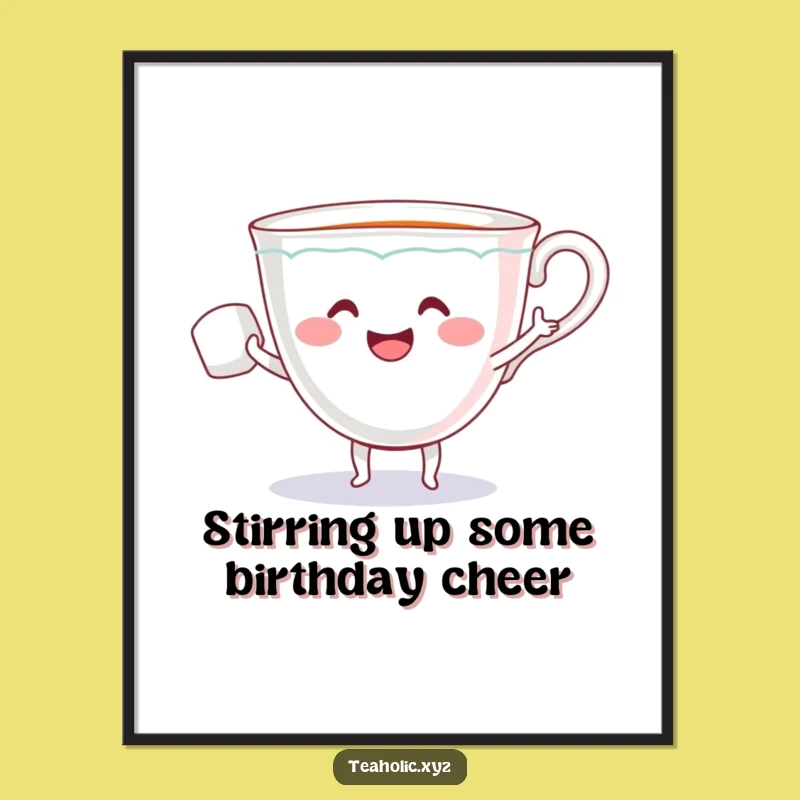 Free Printable Teacup Wall Art: Funny Dancing Teacup & Sugar Cube Downloadable Home Decor!