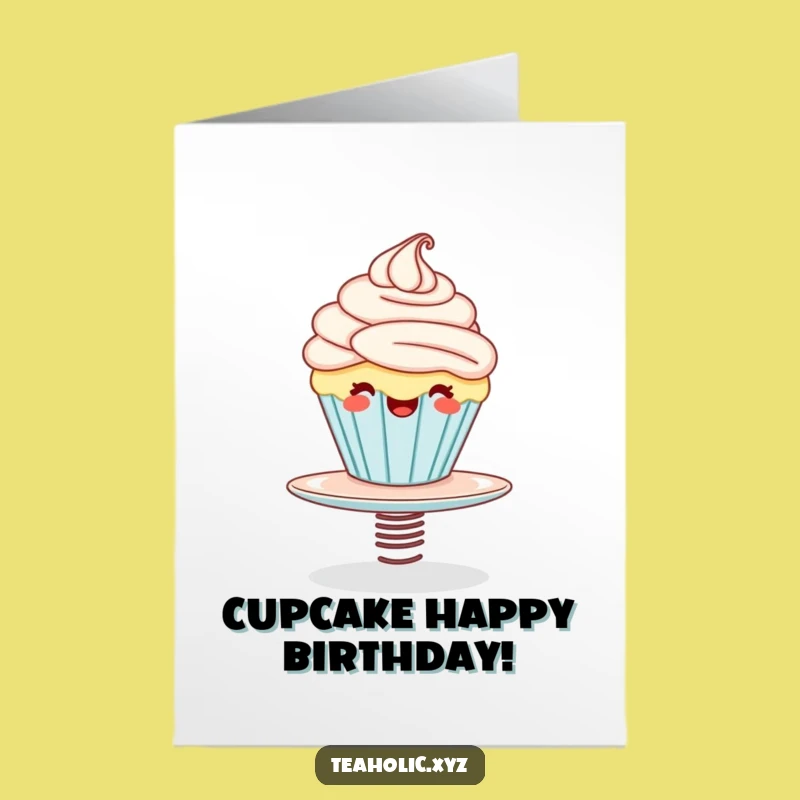 Free Printable Cupcake Birthday Card: Funny Bouncing Downloadable for Joyful Parties