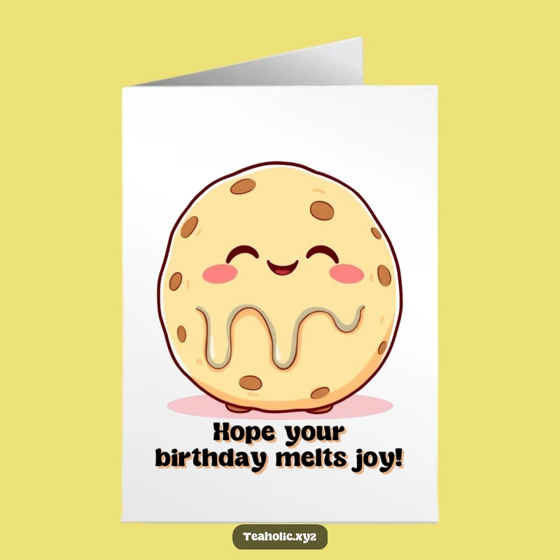 Free Printable Birthday Card: Blissful Cookie, Melting Smile, Downloadable Gift