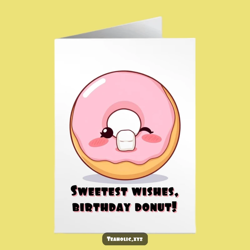 Free Printable Birthday Card: Blushing Donut, Sugar Cube Balance Gift for Sweet Fun