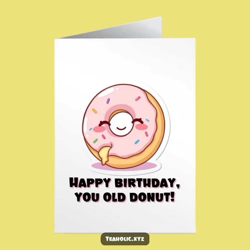 Free Printable Birthday Card: Cheeky Donut Bite - Funny Downloadable Gift