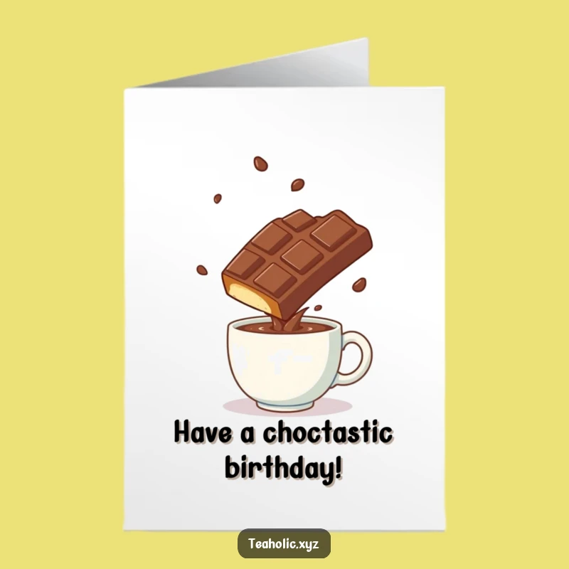 Free Printable Birthday Card: Chocolate Bar Somersault - Funny Downloadable Gift