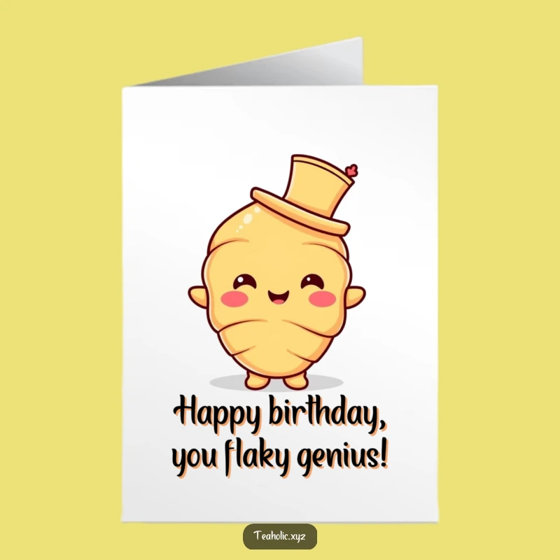 Free Printable Birthday Card: Croissant's Fancy Greeting - Funny Downloadable Gift