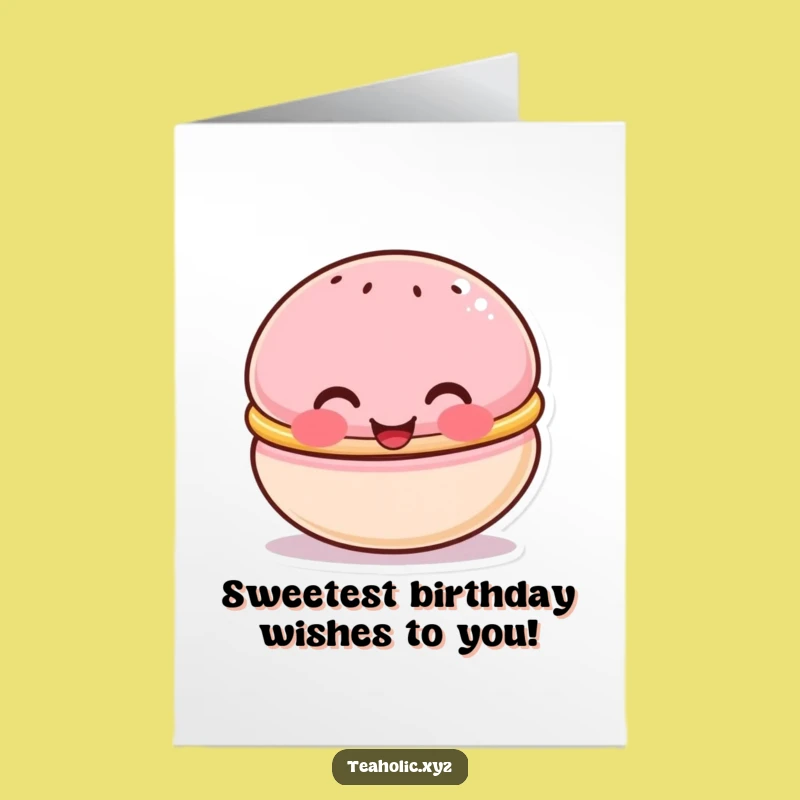 Free Printable Birthday Card: Happy Macaron - Sweet DIY Downloadable Gift