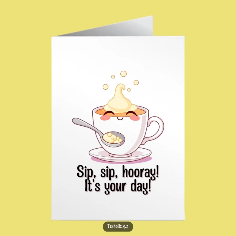 Free Printable Birthday Card: Teacup's Bubble Bonanza - Funny Downloadable Gift!