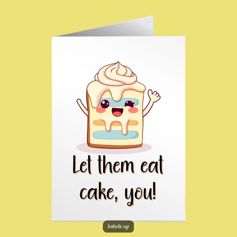 Free Printable Birthday Card: Waving Cake - Funny Downloadable Gift