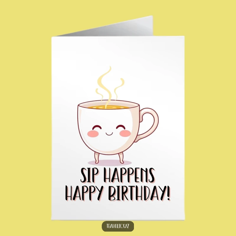Free Printable Teacup Birthday Card: Cheerful Pouring Fun Downloadable Gift for Laughs