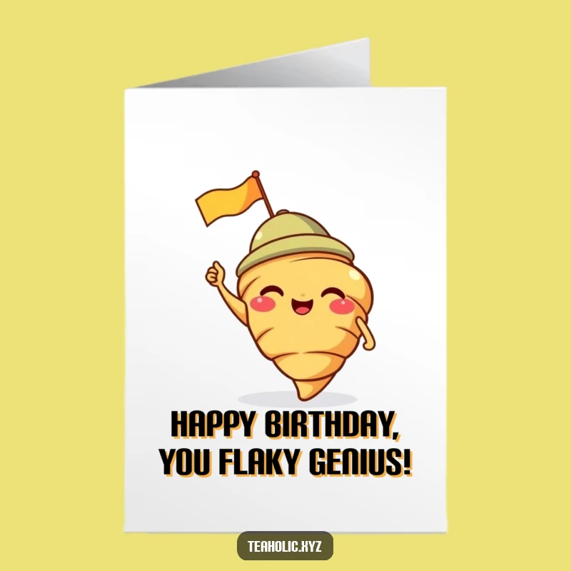 Free Printable Birthday Card: Giggling Croissant Celebrates Your Special Day