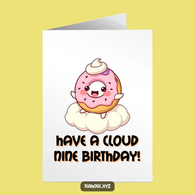 Free Printable Birthday Card: Donut's Cloud Bounce - Funny Downloadable Gift!