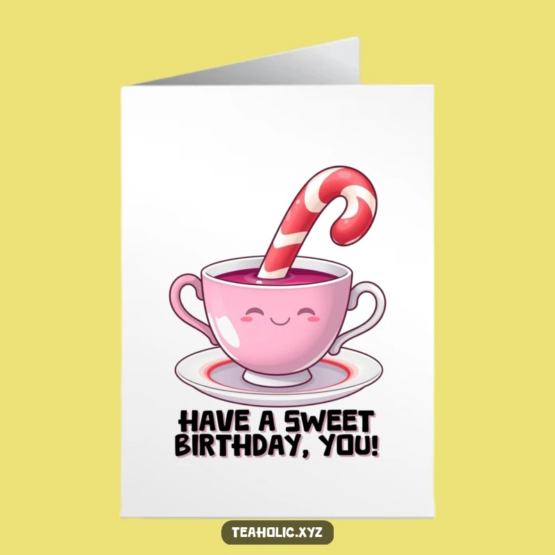 Free Printable Funny Candy Cane Birthday Card - Delightful Downloadable Gift for Sweet Celebrations
