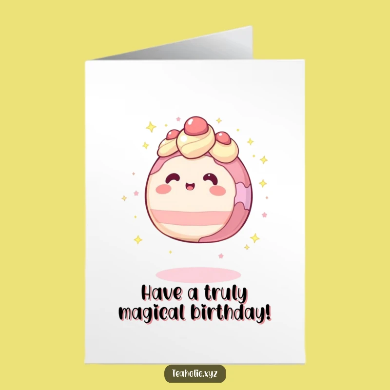 Free Printable Birthday Card: Levitating Cake, Sparkly Fun, Downloadable Gift