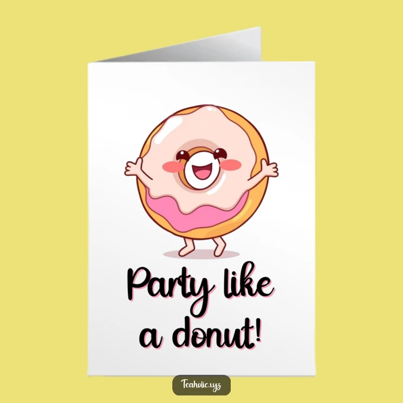 Free Printable Birthday Card: Dancing Donut Fun - Downloadable Joyful Gift