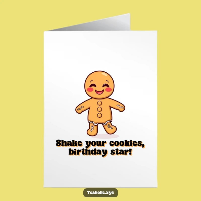 Free Printable Birthday Card: Giggling Gingerbread Man Jig For A Hilarious Downloadable Gift