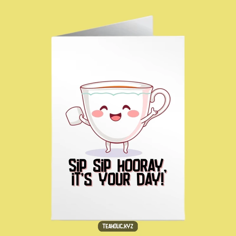 Free Printable Happy Birthday Teacup Card: Hilarious Dancing Teacup & Sugar Cube Downloadable Gift!