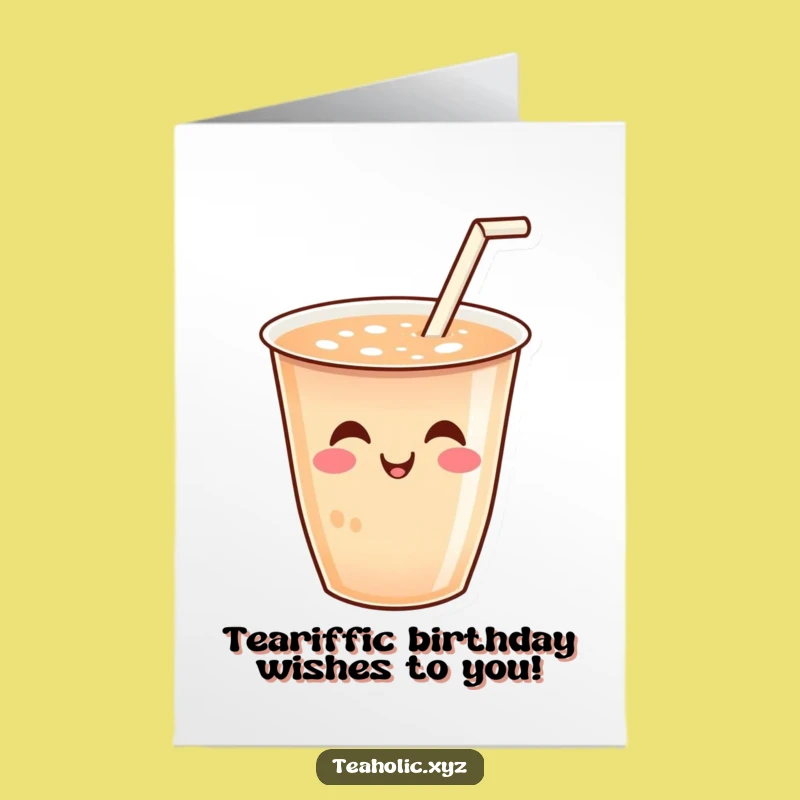 Free Printable Birthday Card: Joyful Tea Wiggle - Funny Downloadable Gift