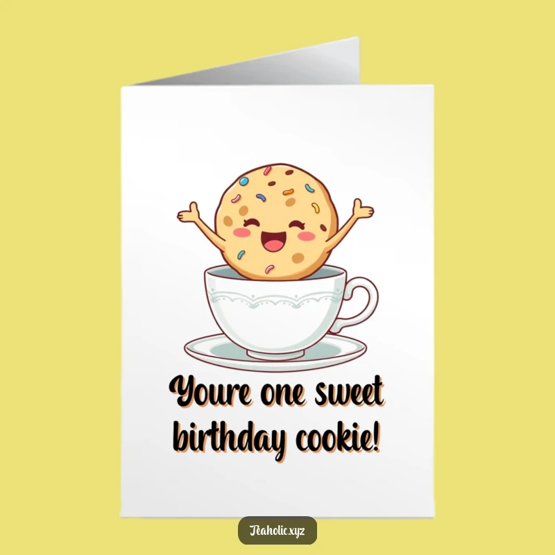 Free Printable Birthday Card: Jumping Cookie - Funny Downloadable Gift
