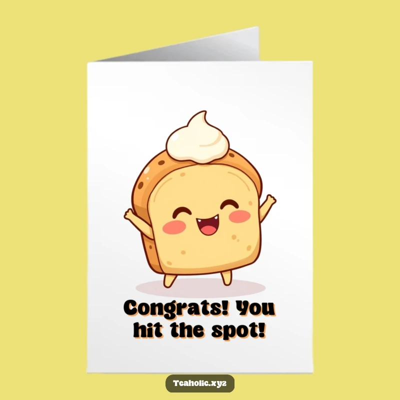 Free Printable Scone Congrats Card: Bouncing Creamy Joyful Celebration Download