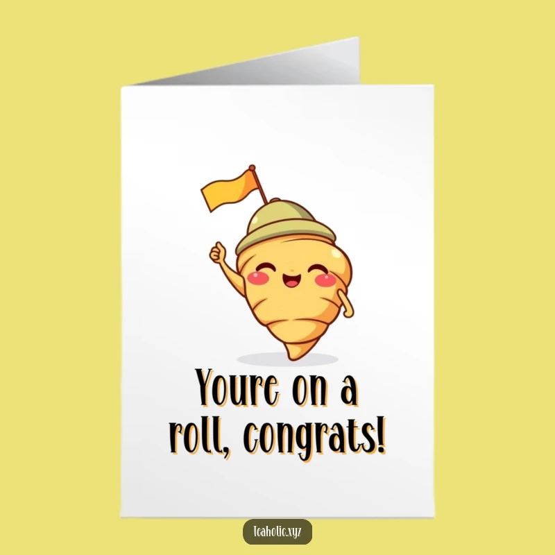 Free Printable Congrats Card: Croissant Cheers to Your Big Success