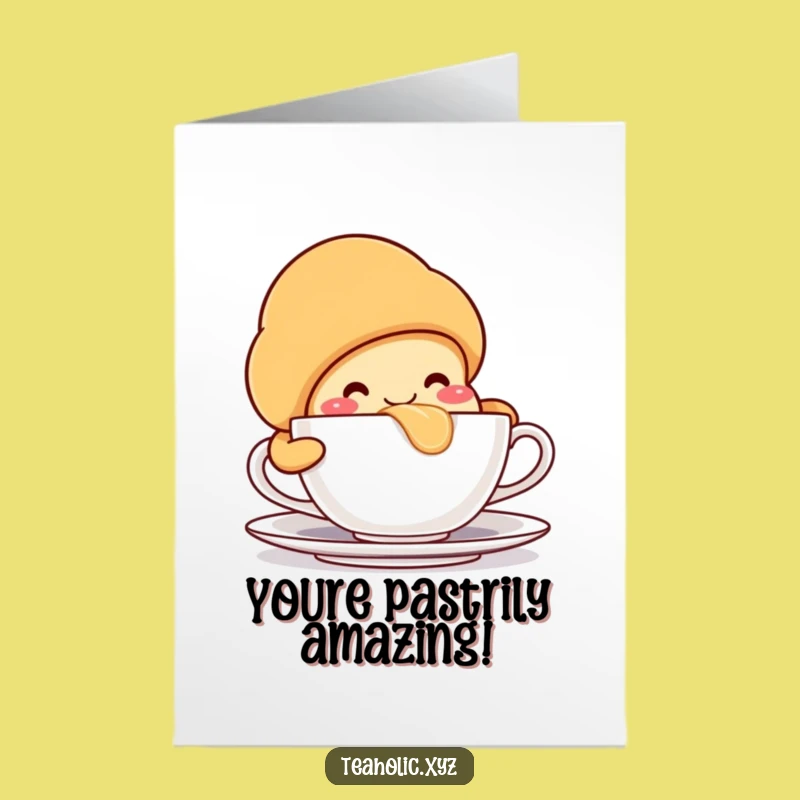 Free Printable Congrats Card: Croissant's Victory Sip - Funny Downloadable Gift!