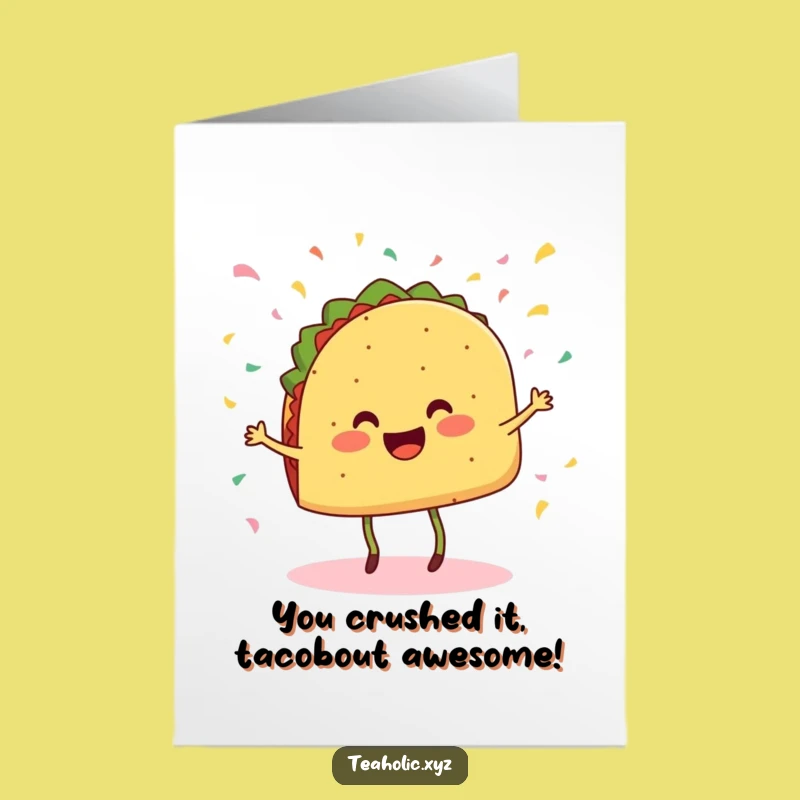Free Printable Congrats Card: Dancing Taco Celebration - Funny Downloadable Joy