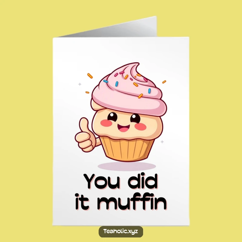 Free Printable Congrats Card: Muffin Thumbs Up Funny Downloadable Gift