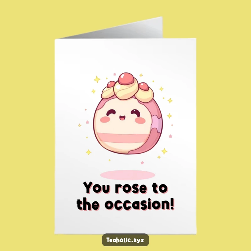 Free Printable Congrats Card: Sparkly Cake, Levitating Joy, Downloadable