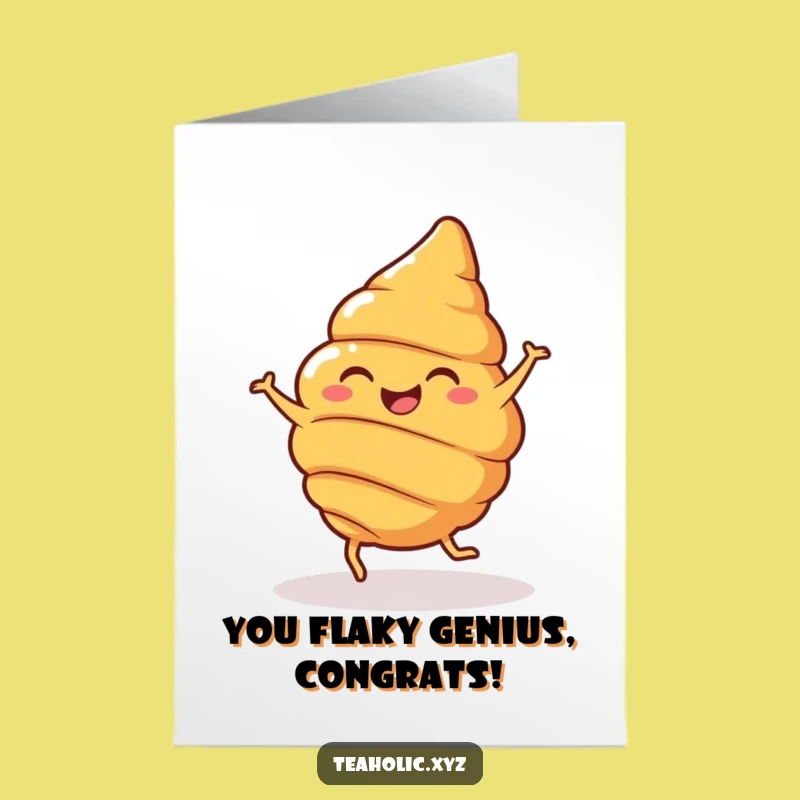 Free Printable Congrats Card: Spinning Croissant - Humorous Downloadable Gift