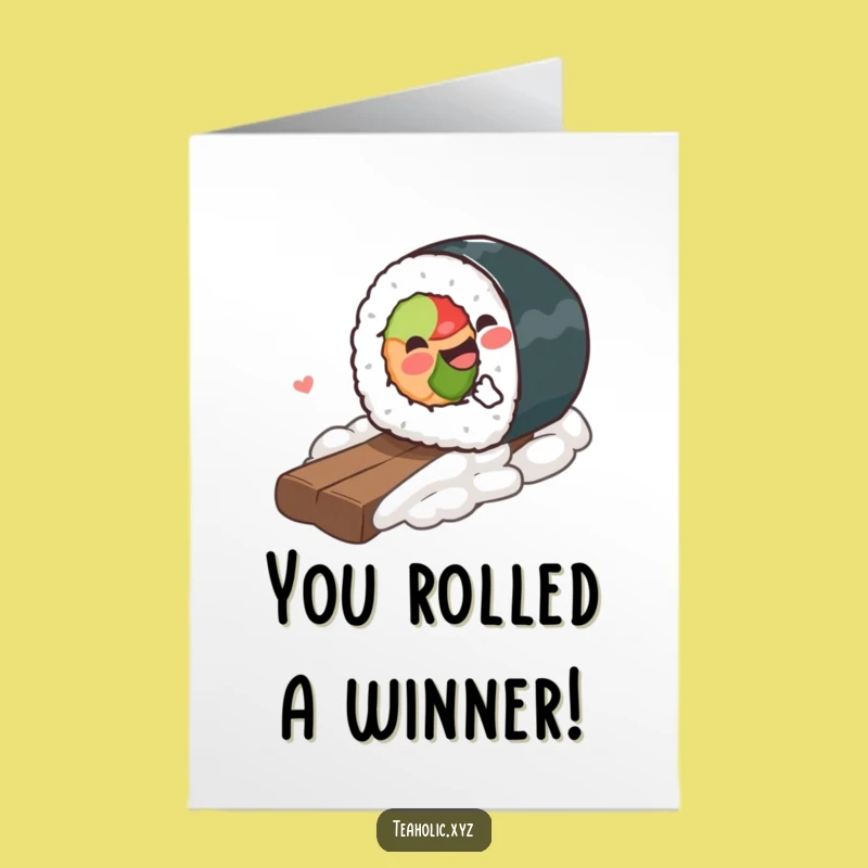Free Printable Congrats Card: Sushi Roll Surprise - Humorous Downloadable Gift