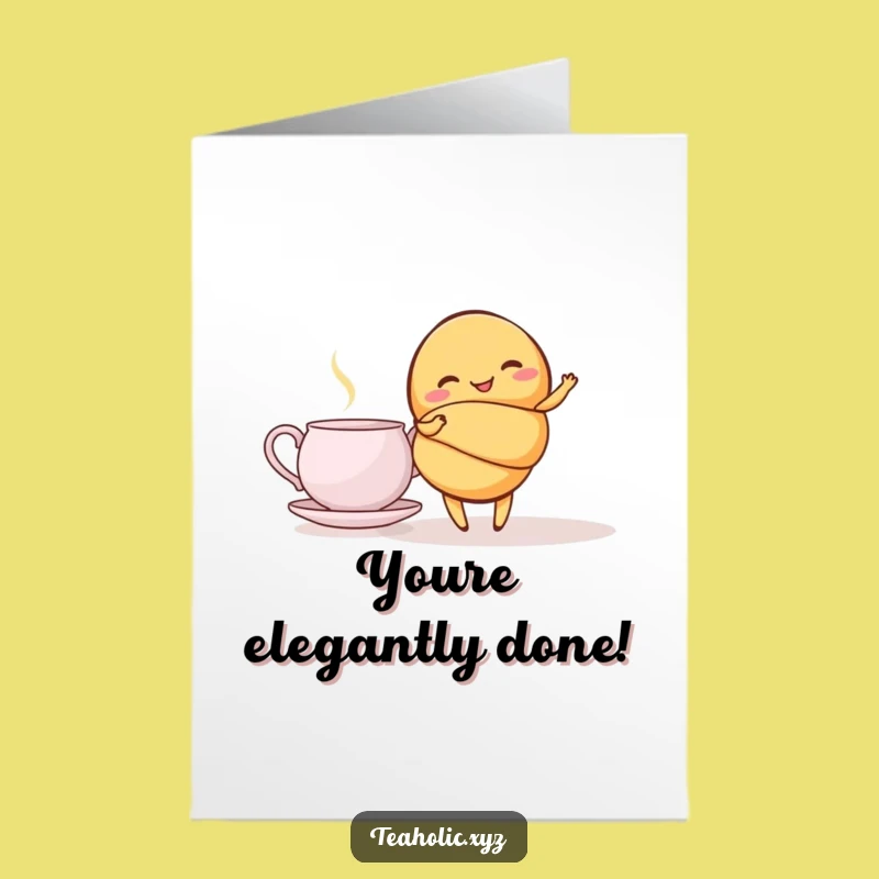 Free Printable Congrats Card: Twirling Croissant, Chic Downloadable Gift for Stylish Success