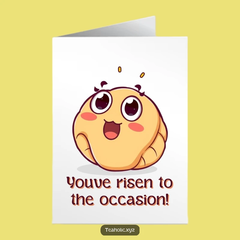 Free Printable Congratulations Card: Excited Croissant Funny Uplifting Downloadable Gift