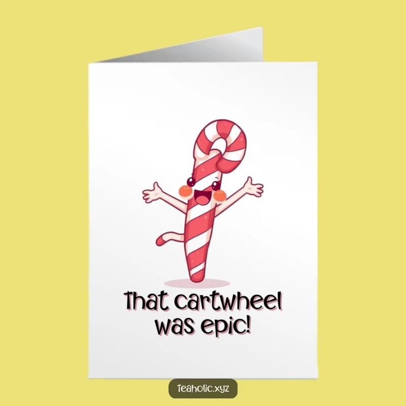 Free Printable Congrats Card: Joyful Candy Cane Cartwheel For A Spirited Downloadable Gift