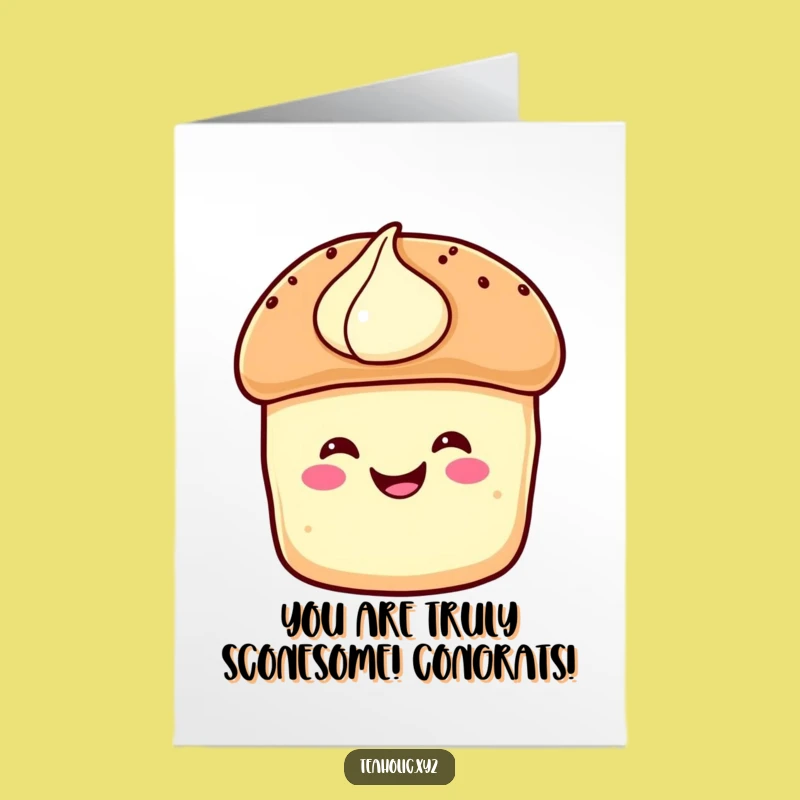 Free Printable Congrats Card: Smiling Scone Hops for a Delightful, Downloadable Gift