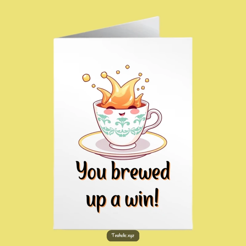 Free Printable Congrats Card: Teacup Splash Celebration - Funny Downloadable Gift!