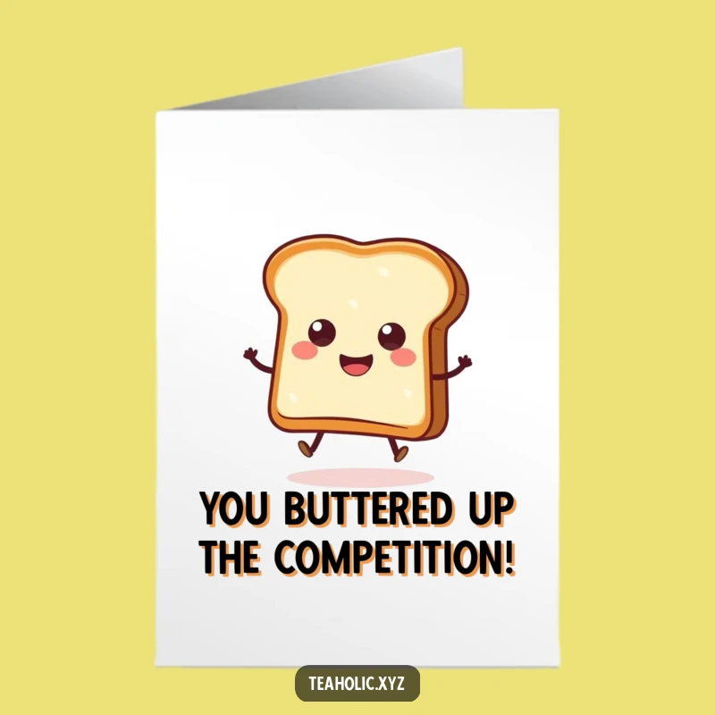 Free Printable Congrats Card: Hopping Toast Celebrates, Instant Downloadable Gift!