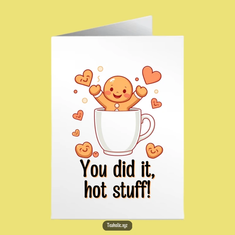 Free Printable Congrats Card: Gingerbread Man, Cozy Downloadable Gift for Sweet Success
