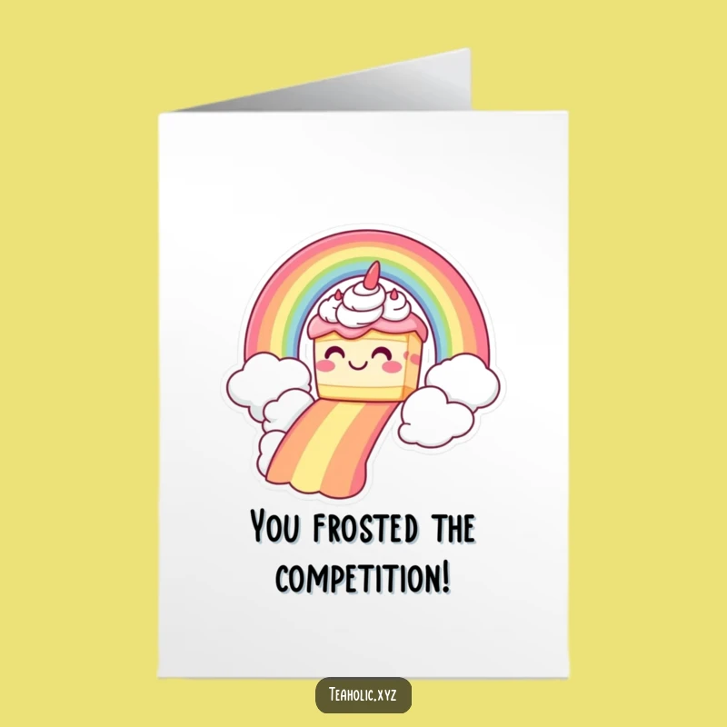 Free Printable Congrats Card: Cake's Rainbow Slide, Joyful Downloadable Gift!