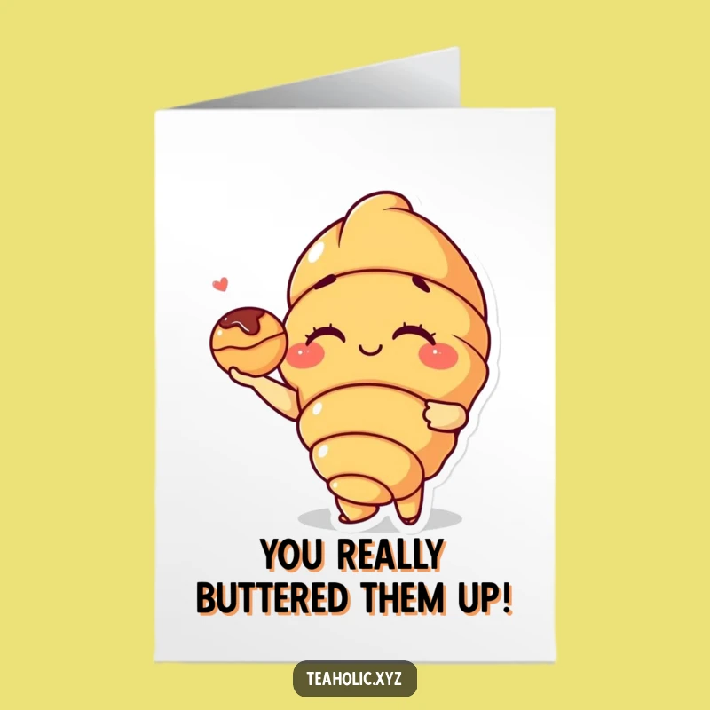Free Printable Congrats Card: Winking Croissant Treat - Funny Downloadable Gift!
