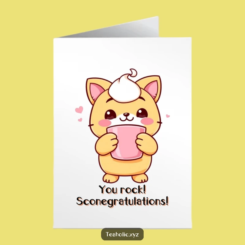 Free Printable Congrats Card: Scone's Warm Cheers - Downloadable Cozy Gift