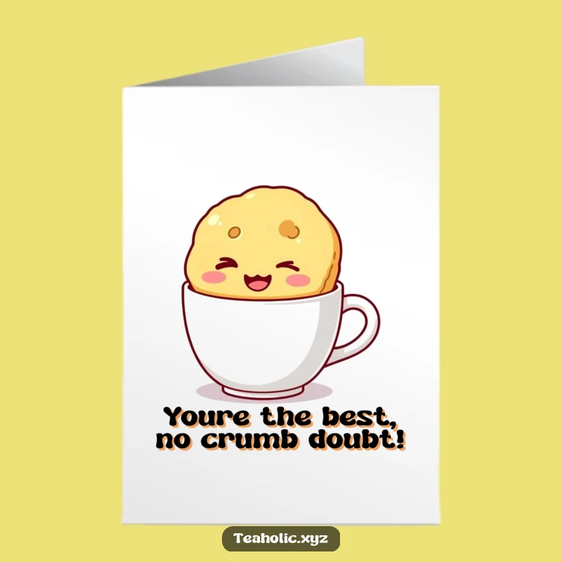 Free Printable Congrats Biscuit Card: Winking Biscuit Celebrates in Mug Downloadable!